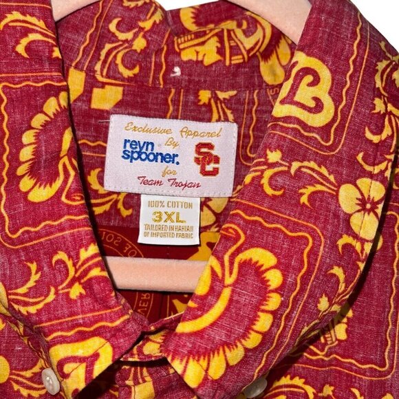Reyn Spooner Vintage Mens Shirt Size 3XL Red USC Trojans Button Down Pure Cotton - Picture 9 of 9